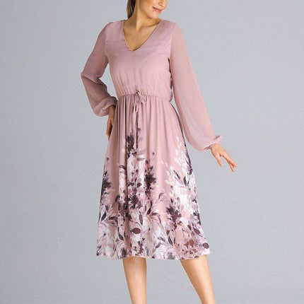 Elegant Flared Sleeve Midi Dress - Très Elite
