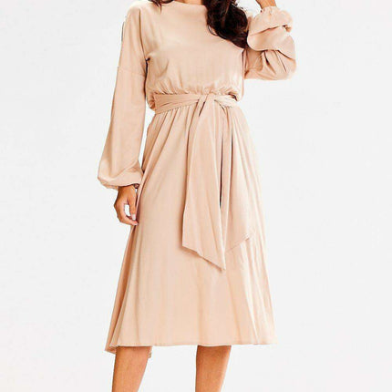 Elegant Flared Waist-Tie Everyday Dress - Très Elite
