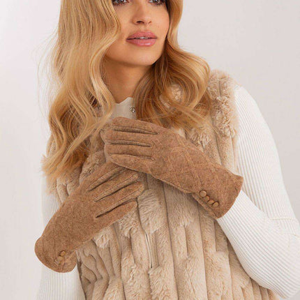 Elegant Floral Accented Touchscreen Gloves with Modern Geometric Design for Women- Très Elite- Très Elite