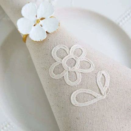 Elegant Floral Cotton Napkins - Set of 6 Handmade for Upscale Dining Experience - Très Elite