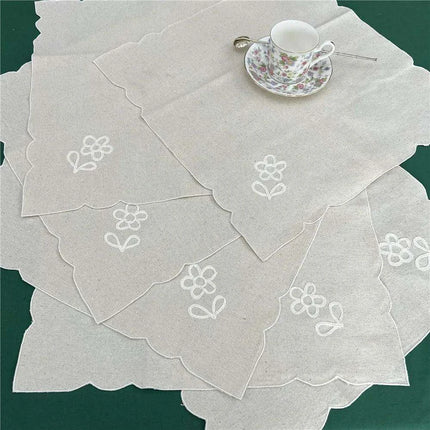 Elegant Floral Cotton Napkins - Set of 6 Handmade for Upscale Dining Experience - Très Elite