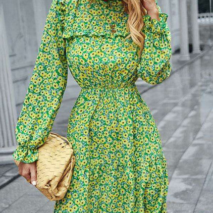 Elegant Floral Elegance: Luxe Women's Evening Dress in Polyester - Très Elite