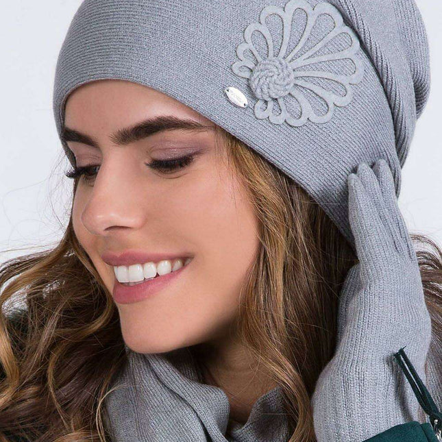 Elegant Floral Embellished Women's Winter Hat