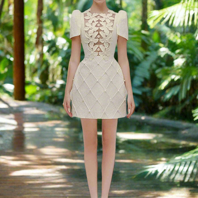 Elegant Floral Embroidered A-line Evening Gown