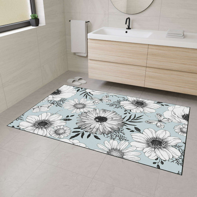 Elegant Floral Executive Area Rug with Enhanced Safety Features