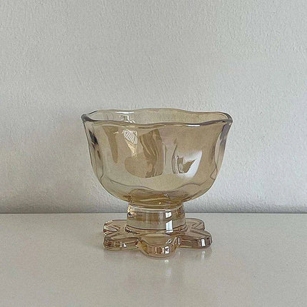 Elegant Floral Glass Dessert Bowl - Très Elite