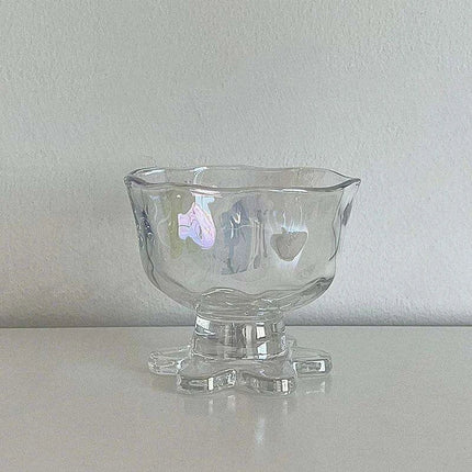 Elegant Floral Glass Dessert Bowl - Très Elite