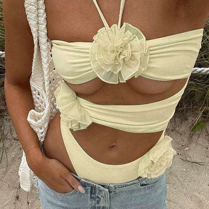 Elegant Floral Halter Neck Backless Jumpsuit for Memorable Nights