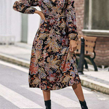 Elegant Floral Long Sleeve Maxi Dress for Women - Chic and Versatile Design - Très Elite