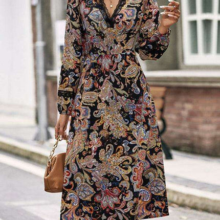 Elegant Floral Long Sleeve Maxi Dress for Women - Chic and Versatile Design - Très Elite