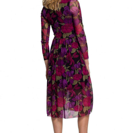 Elegant Floral Mesh Evening Gown - Très Elite