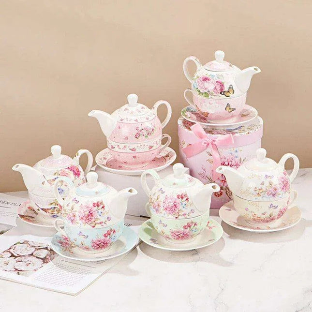 Elegant Floral Porcelain Tea Set for the Sophisticated Tea Connoisseur