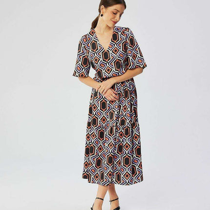 Elegant Floral Print Belted Maxi Dress for Effortless Chic