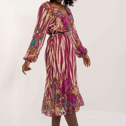 Elegant Floral Print Midi Dress With Italian Flair Style - Très Elite