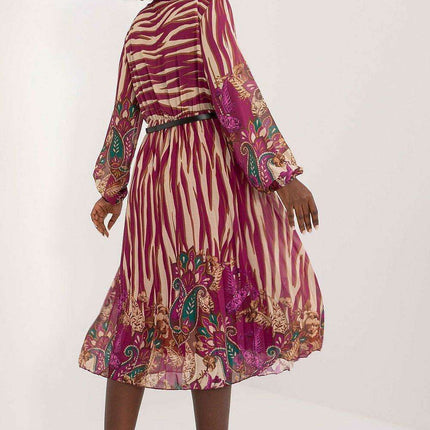 Elegant Floral Print Midi Dress With Italian Flair Style - Très Elite