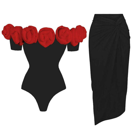 Elegant Floral Ruffled Push-Up Women’s One-Piece Swimwear Set - Très Elite