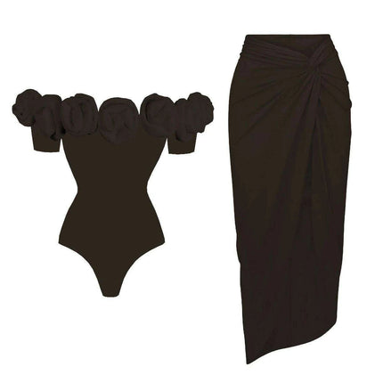 Elegant Floral Ruffled Push-Up Women’s One-Piece Swimwear Set - Très Elite