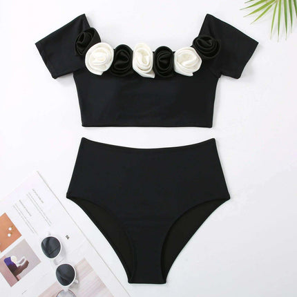 Elegant Floral Ruffled Push-Up Women’s One-Piece Swimwear Set - Très Elite