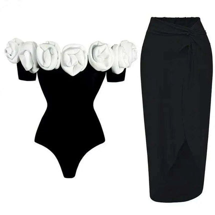 Elegant Floral Ruffled Push-Up Women’s One-Piece Swimwear Set - Très Elite