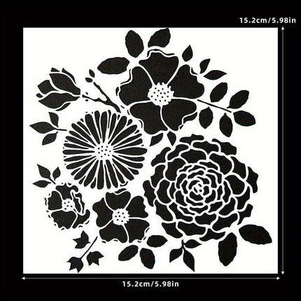 Elegant Floral Stencil Collection - Reusable Rose & Chrysanthemum Templates for Creative DIY and Home Design