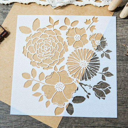 Elegant Floral Stencil Collection - Reusable Rose & Chrysanthemum Templates for Creative DIY and Home Design