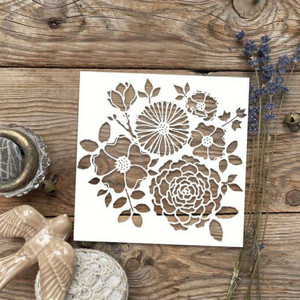 Elegant Floral Stencil Collection - Reusable Rose & Chrysanthemum Templates for Creative DIY and Home Design