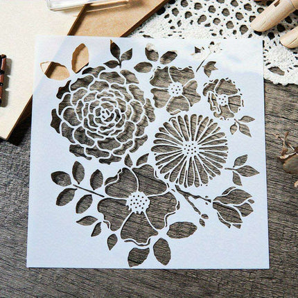 Elegant Floral Stencil Collection - Reusable Rose & Chrysanthemum Templates for Creative DIY and Home Design
