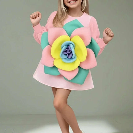 Elegant Floral Summer Dress for Girls - Perfect Party and Stage Show Outfit - Très Elite