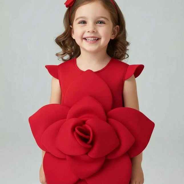 Elegant Floral Summer Dress for Girls - Perfect Party and Stage Show Outfit