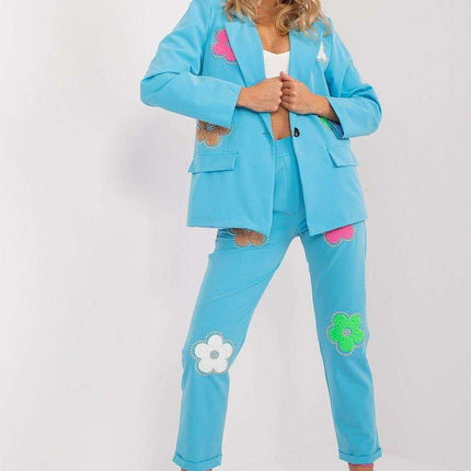 Elegant Floral Tailored Suit With Italian Chic Elegance