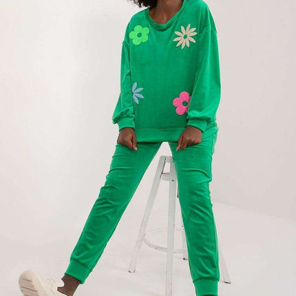 Elegant Floral Velour Lounge Set For Women Cozy Homewear - Très Elite