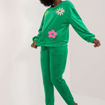 Elegant Floral Velour Lounge Set For Women Cozy Homewear - Très Elite