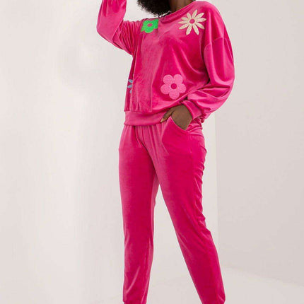 Elegant Floral Velour Lounge Set For Women Cozy Homewear - Très Elite