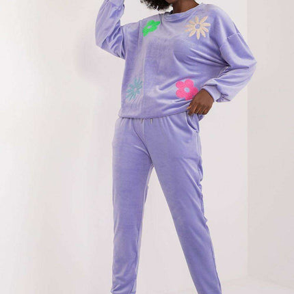 Elegant Floral Velour Lounge Set For Women Cozy Homewear - Très Elite