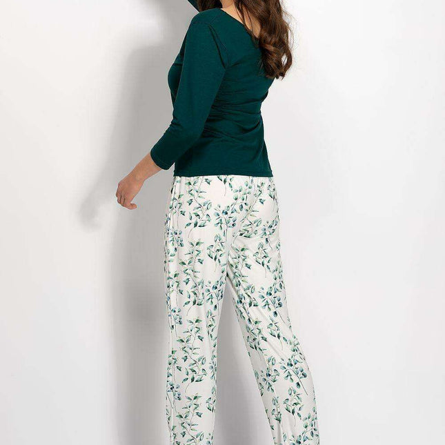 Elegant Floral Viscose Pajama Ensemble