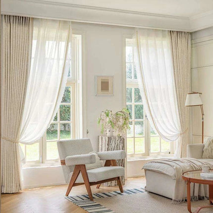 Elegant French Cream Apricot Chenille Blackout Drapes for Timeless Home Elegance- Très Elite- Très Elite