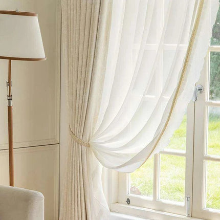 Elegant French Cream Apricot Chenille Blackout Drapes for Timeless Home Elegance- Très Elite- Très Elite