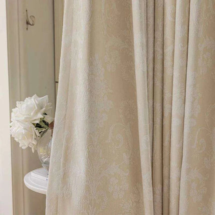 Elegant French Cream Apricot Chenille Blackout Drapes for Timeless Home Elegance- Très Elite- Très Elite