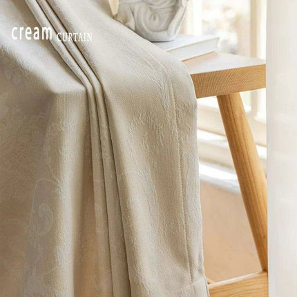 Elegant French Cream Apricot Chenille Blackout Drapes for Timeless Home Elegance- Très Elite- Très Elite
