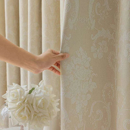 Elegant French Cream Apricot Chenille Blackout Drapes for Timeless Home Elegance- Très Elite- Très Elite