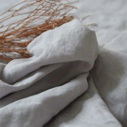 Elegant French Flax Linen Duvet Cover in Soft White - Très Elite