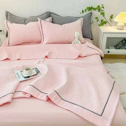 Elegant French-Style Summer Quilt Set with Bubble Yarn - Skin-Friendly - Très Elite
