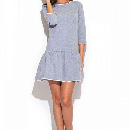 Elegant Frill-Embellished Cotton Mini Dress for Women by Katrus - Très Elite