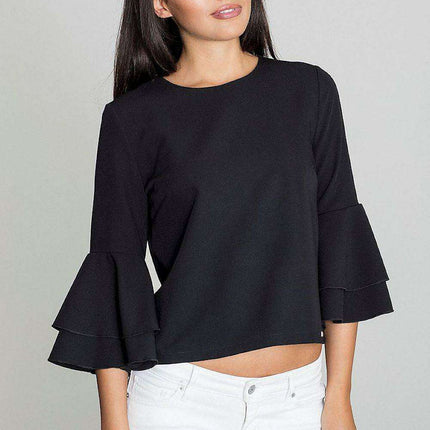 Elegant Frill-Sleeved Button-Up Shirt - Très Elite