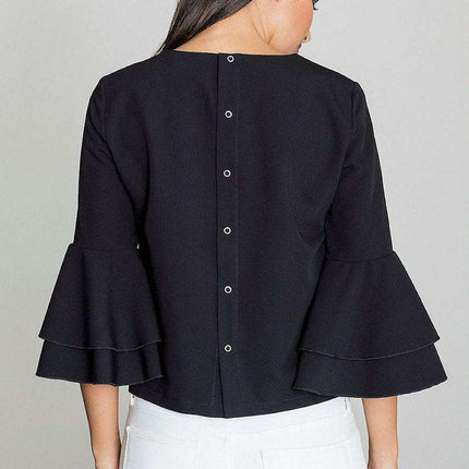 Elegant Frill-Sleeved Button-Up Shirt - Très Elite