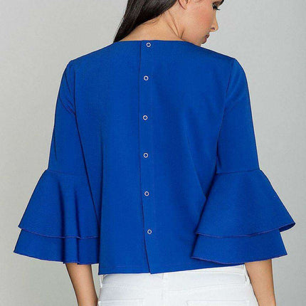 Elegant Frill-Sleeved Button-Up Shirt - Très Elite