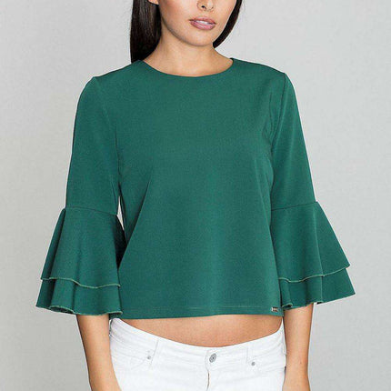 Elegant Frill-Sleeved Button-Up Shirt - Très Elite