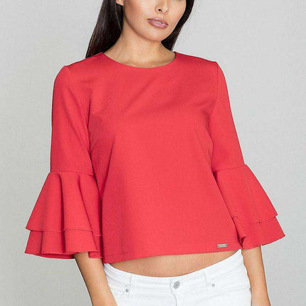Elegant Frill-Sleeved Button-Up Shirt - Très Elite