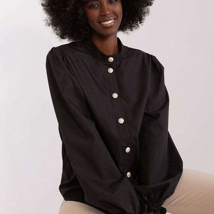 Elegant Frill-Trimmed Long Sleeve Blouse by Lakerta - Très Elite