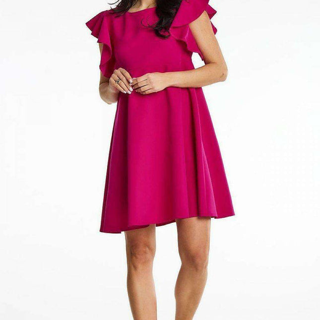 Elegant Frilled Cocktail Mini Dress